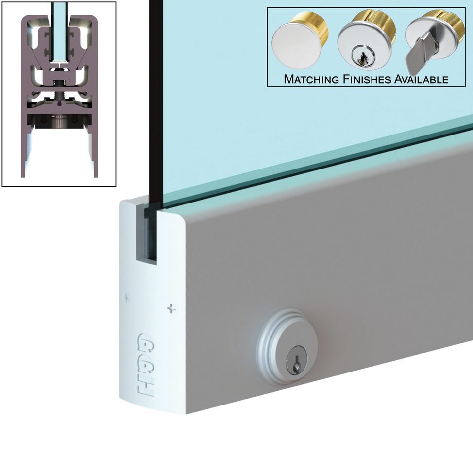 DLUX 4" Door Rail - W/ Cylinder Lock