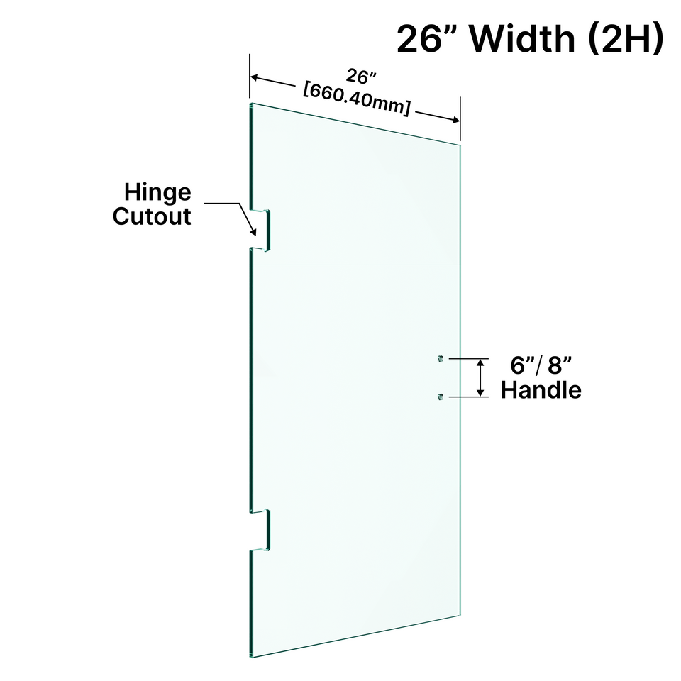 Shower Stock Door - 2 Holes - 26" Width (Back To Back Handle)