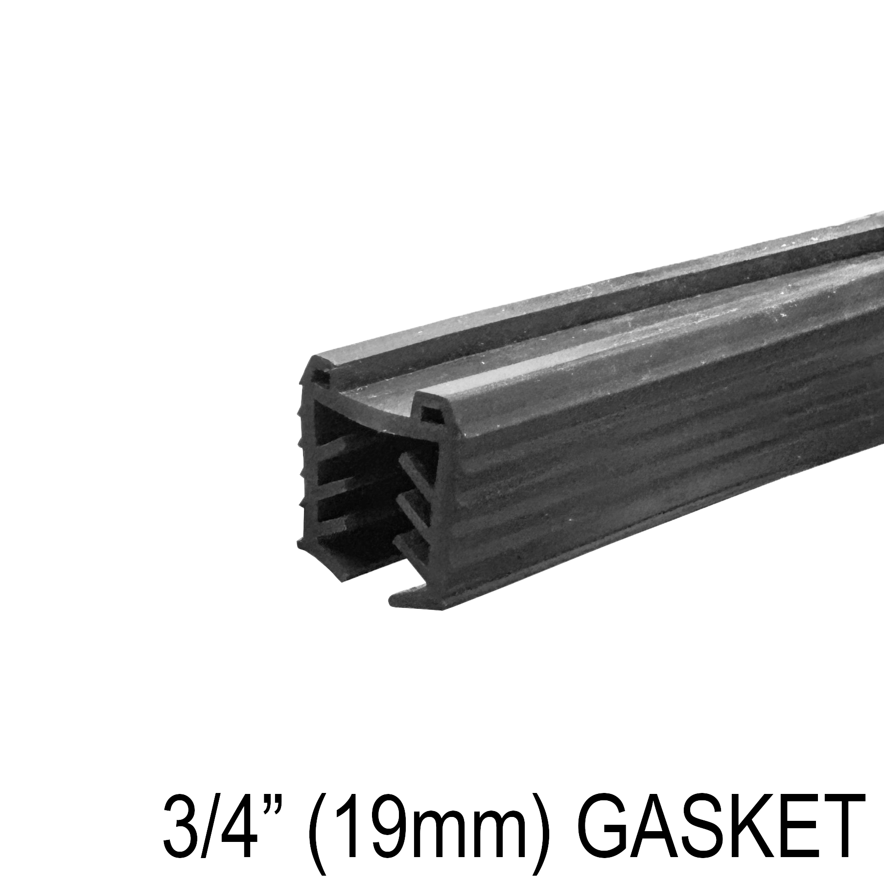 [CRUB19] CRAIL Series GGH Caprail - Rubber - for 11/16" (17mm) Glass