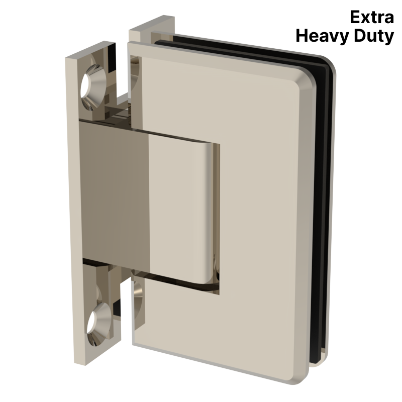 GGH Shower Hinge - Beveled Extra Heavy Duty - Wall Mount, H Back Plate