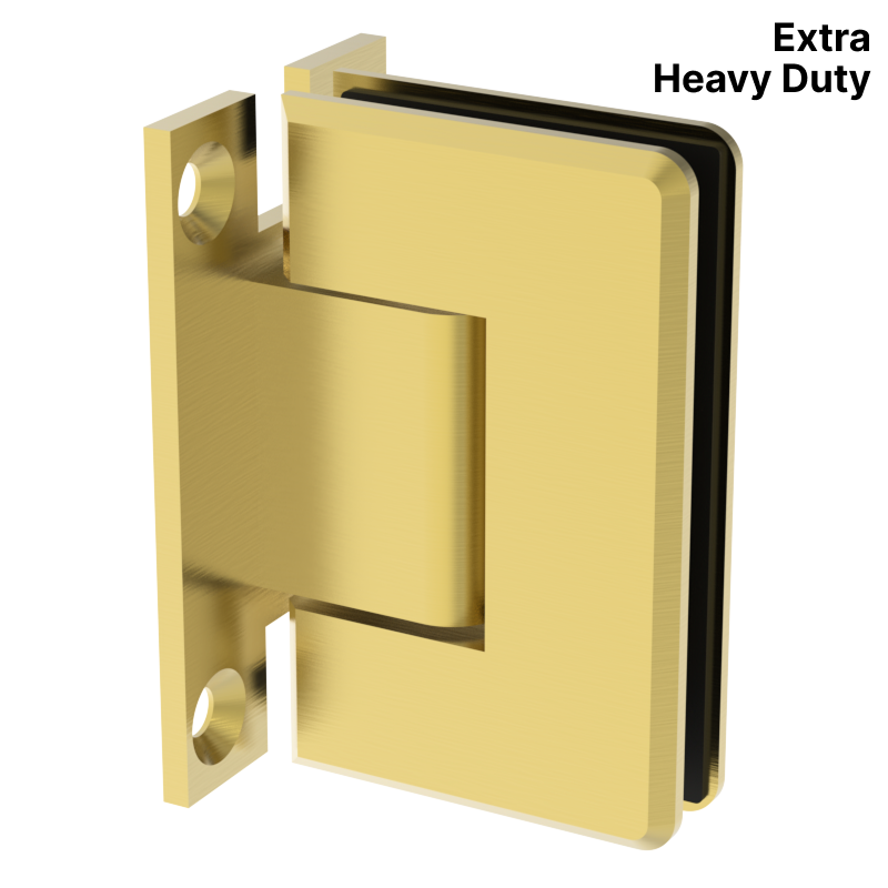 GGH Shower Hinge - Beveled Extra Heavy Duty - Wall Mount, H Back Plate