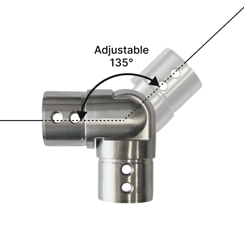 [CE42.4HADJ] CRAIL Series GGH Caprail - Elbow For 42.4mm Caprail - Adjustable Horizontal