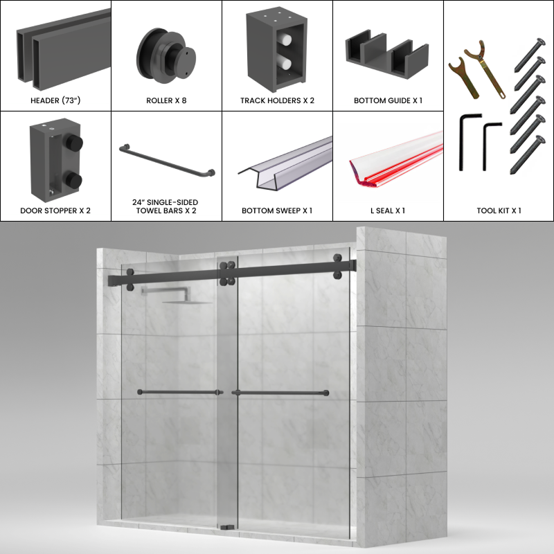 GGH CAMI Shower Sliding Door Kit - 73"