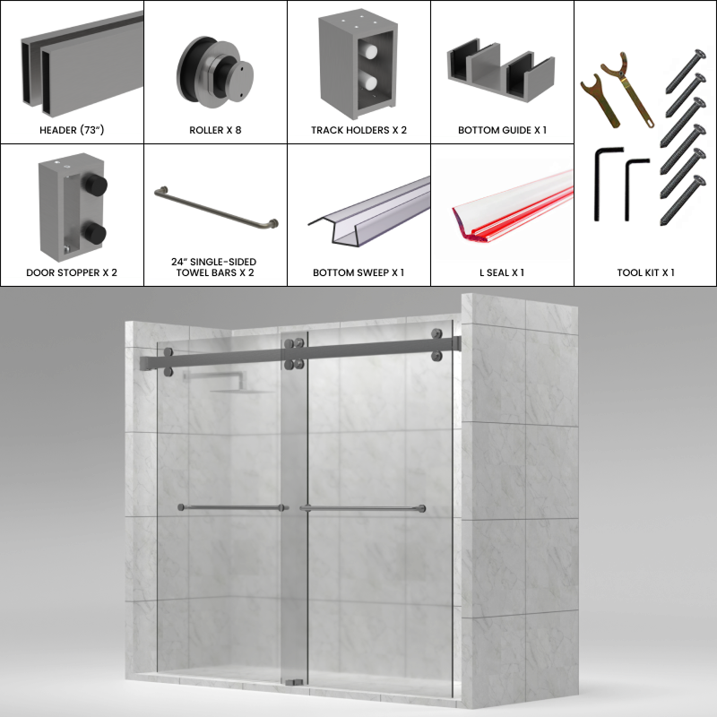 GGH CAMI Shower Sliding Door Kit - 73"