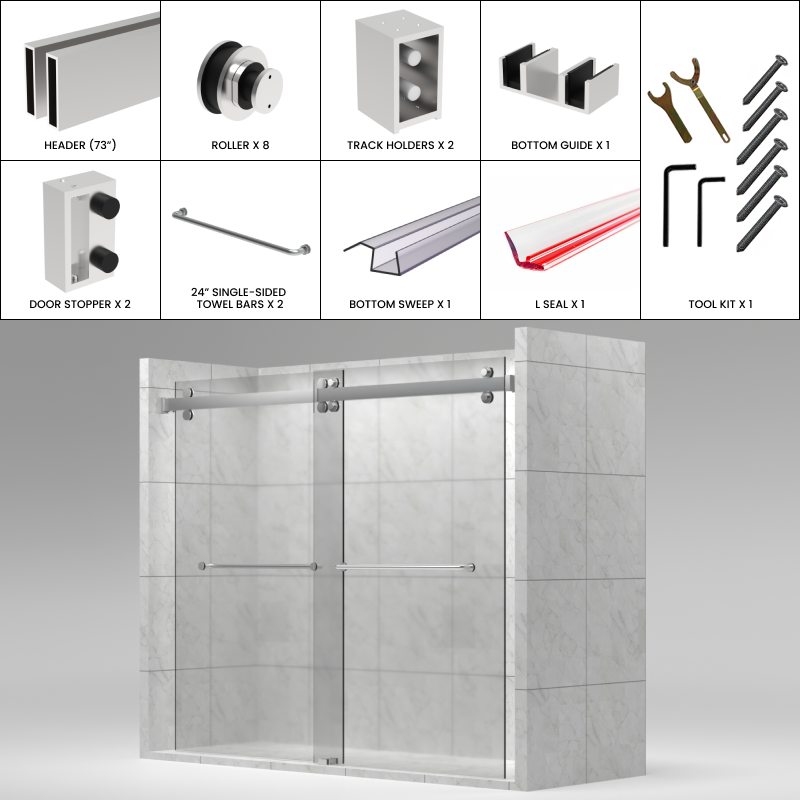 [CAMI73] CAMI Series GGH Shower Sliding Door Kit