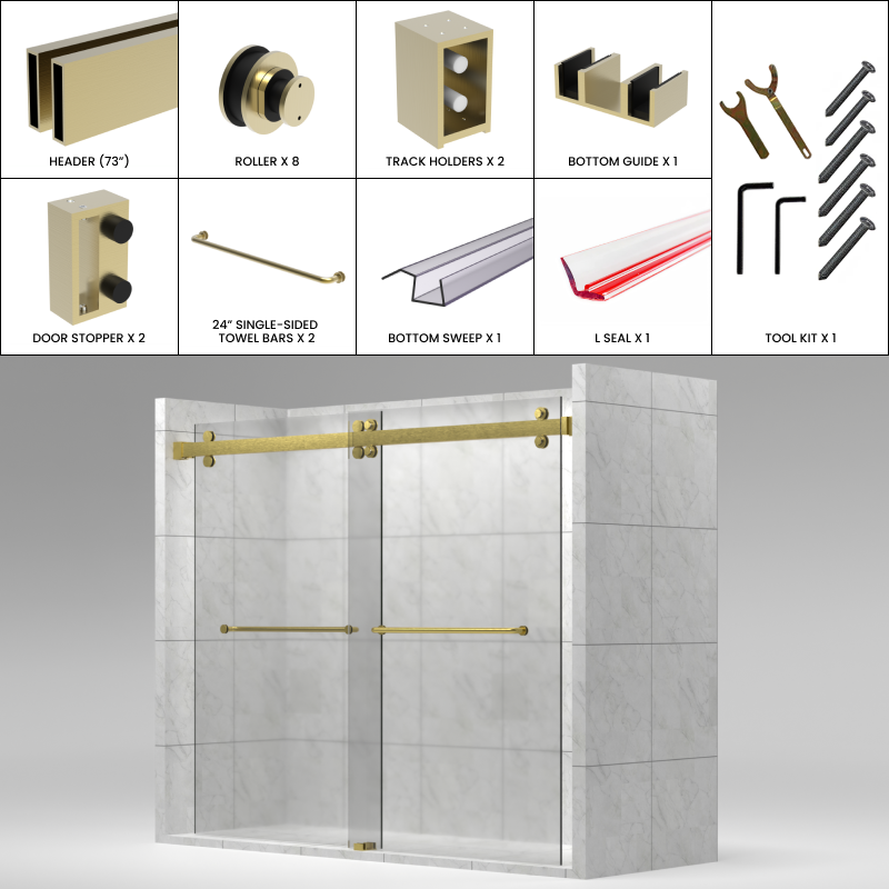 [CAMI73] CAMI Series GGH Shower Sliding Door Kit