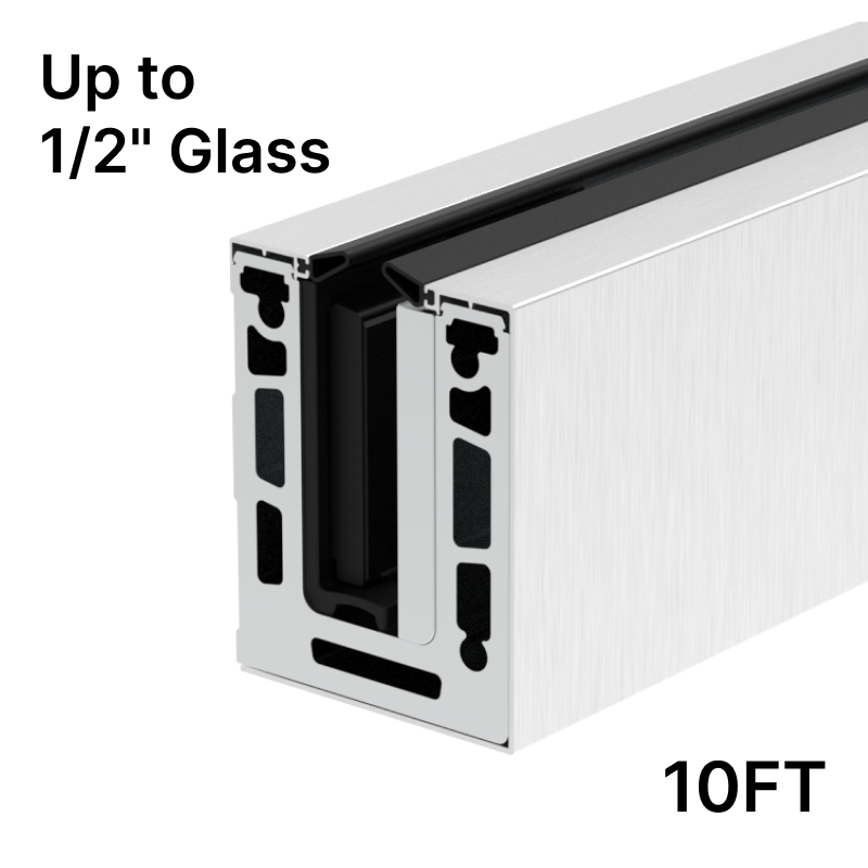 GGH Base Shoe - Side Mount (10FT) - From 12mm (1/2") to 14.28mm (9/16") Glass