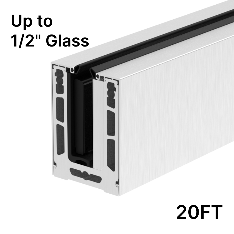 GGH Base Shoe - Top Mount (20FT) - From 12mm (1/2") to 14.28mm (9/16") Glass