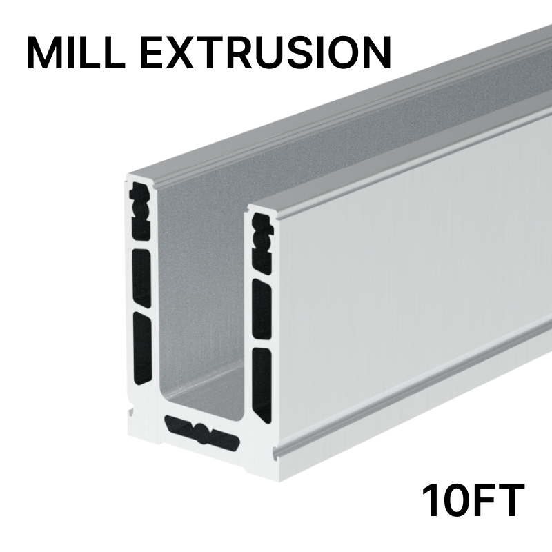 [CL1TMILL] CORE-LOCK Base Shoe Mill - Top Mount - 120" (10ft) - Upto 12mm Glass