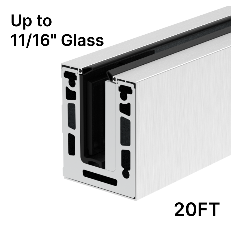 GGH Base Shoe - Side Mount (20FT) - Up to 17.52mm (11/16") Glass
