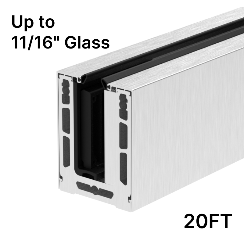 GGH Base Shoe - Top Mount (20FT) - Up to 17.52mm (11/16") Glass