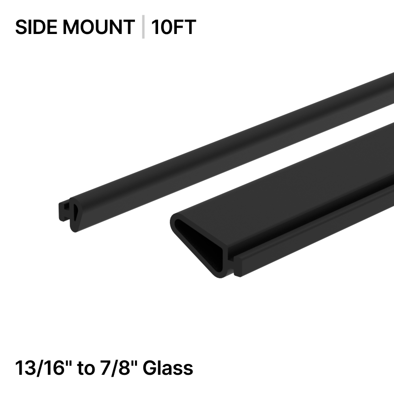 GGH Gasket for Base Shoe - Side Mount 120" (10ft) - From 13/16" (20.26mm) to 7/8" (21.52mm) Glass - Pair for Aluminum