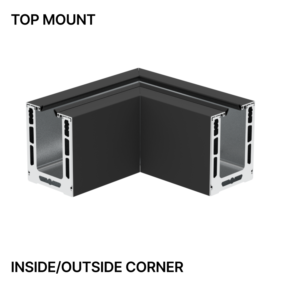 GGH Base Shoe Corner - Top Mount - From 13/16" (20.26mm) to 7/8" (21.52mm) Glass