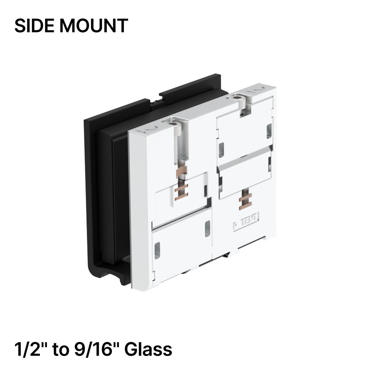 GGH Wedge set for Side Mount Base Shoe - Metal & Plastic - From 1/2" (12mm) to 9/16" (14.28mm) Glass