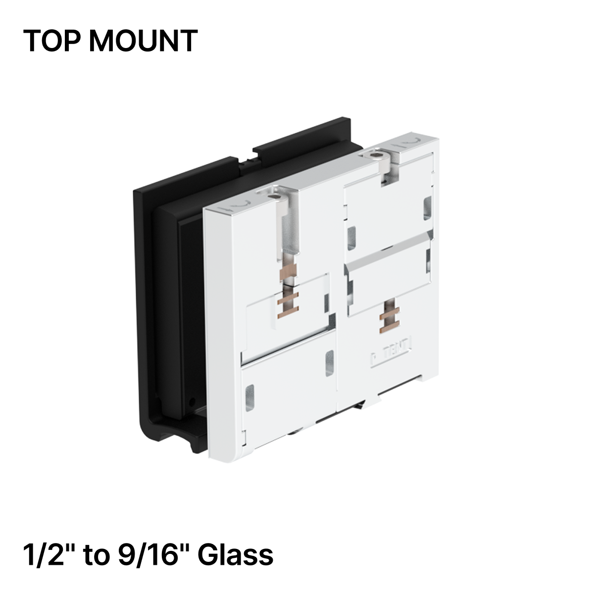 GGH Wedge set for Top Mount Base Shoe - Metal & Plastic - From 1/2" (12mm) to 9/16" (14.28mm) Glass
