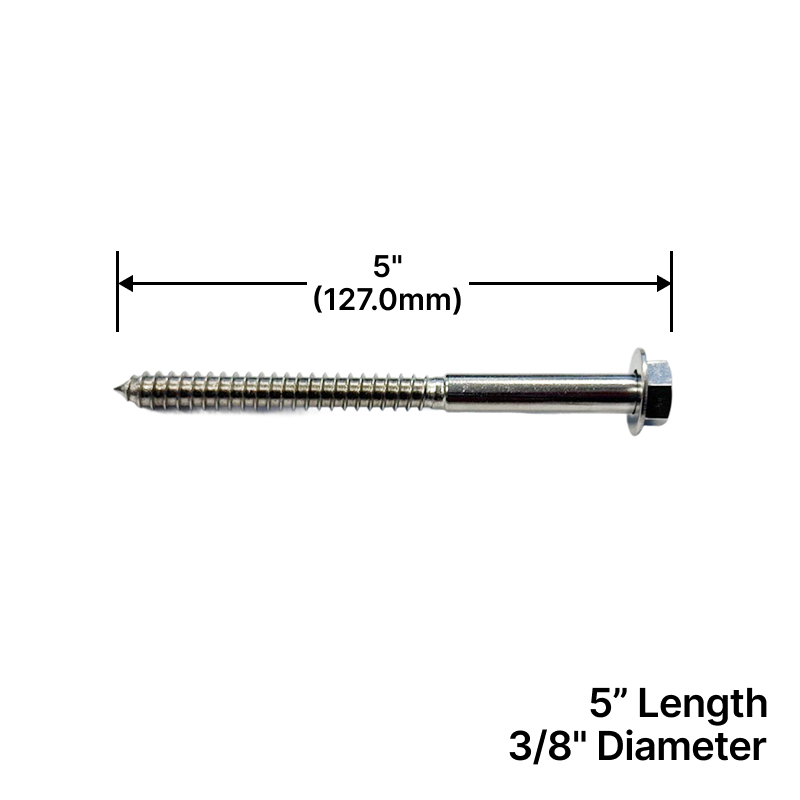 GGH Hex Lag Bolt 3/8" X 5" for Base Shoe - SS316