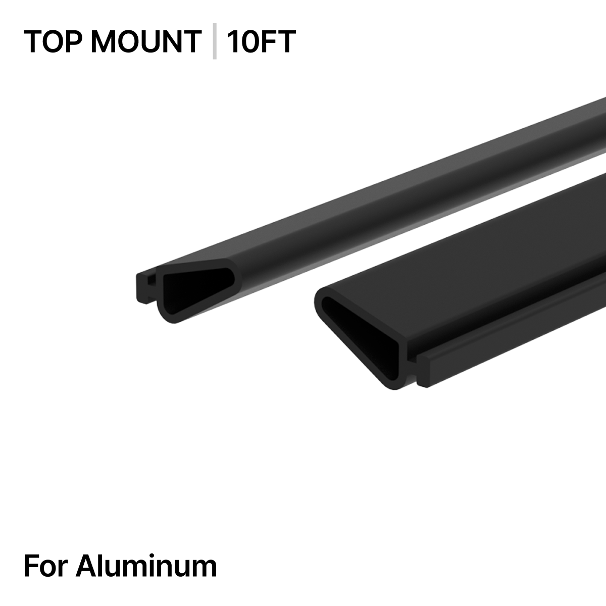 GGH Gasket for Base Shoe - Top Mount 120" (10ft) - From 1/2" (12mm) to 7/8" (21.52mm) Glass - Pair for Aluminum