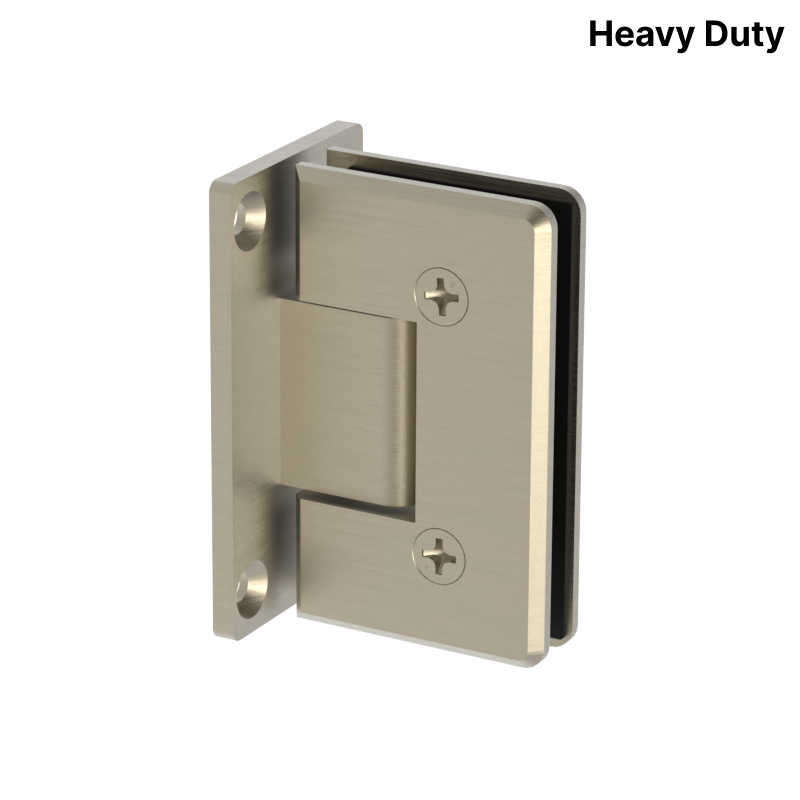 GGH Shower Hinge - Square Heavy Duty - Wall Mount, Full Back Plate