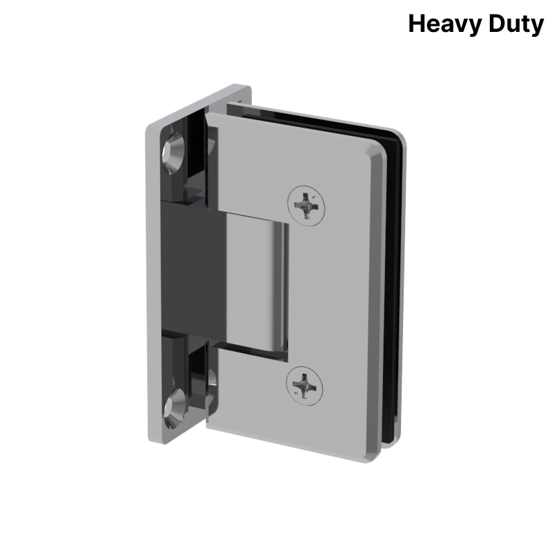 GGH Shower Hinge - Square Heavy Duty - Wall Mount, Full Back Plate