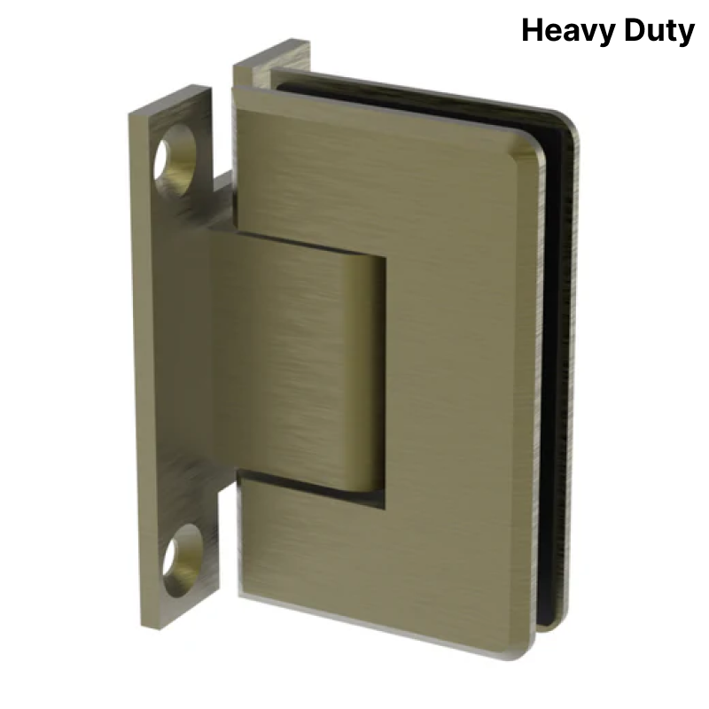 GGH Shower Hinge - Beveled Heavy Duty - Wall to Glass 90°, H Back Plate