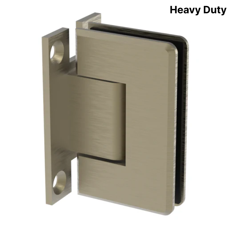 GGH Shower Hinge - Beveled Heavy Duty - Wall to Glass 90°, H Back Plate
