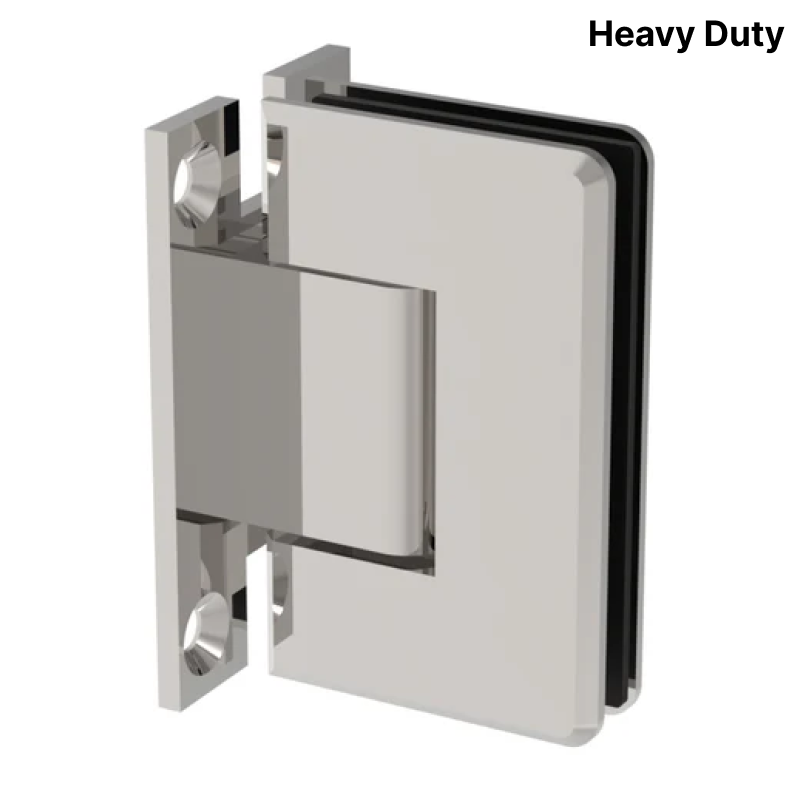 GGH Shower Hinge - Beveled Heavy Duty - Wall to Glass 90°, H Back Plate