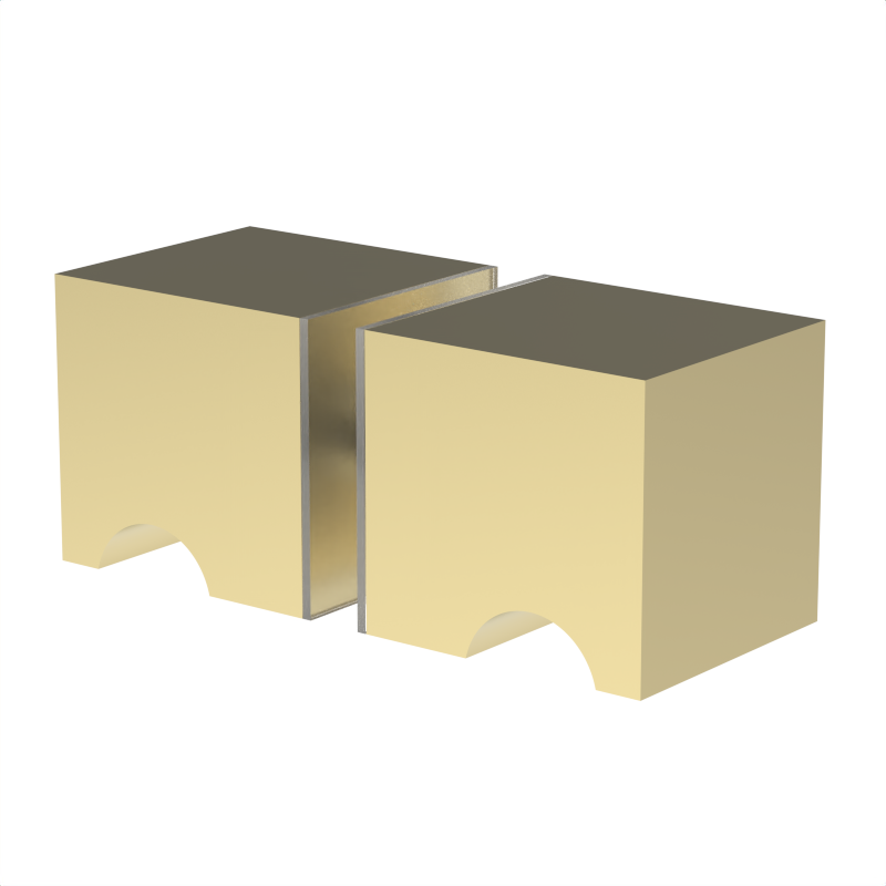 GGH Glass Door Knob - Square Style Back to Back
