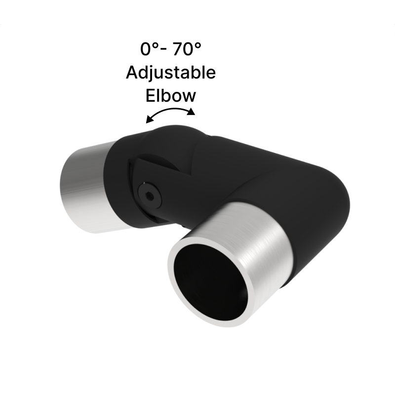 [E42.4ADJL] HRAIL Series GGH Handrail - Elbow for 42.4mm Round Handrail - Adj. Left