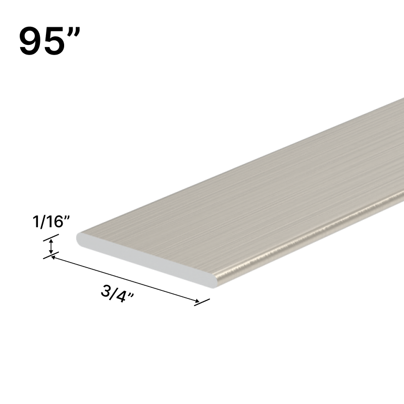 [FB95] Flat Bar for Grid Shower - 3/4" - Mesh Styled - 95" Length