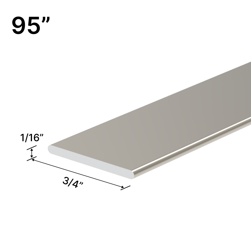 [FB95] Flat Bar for Grid Shower - 3/4" - Mesh Styled - 95" Length