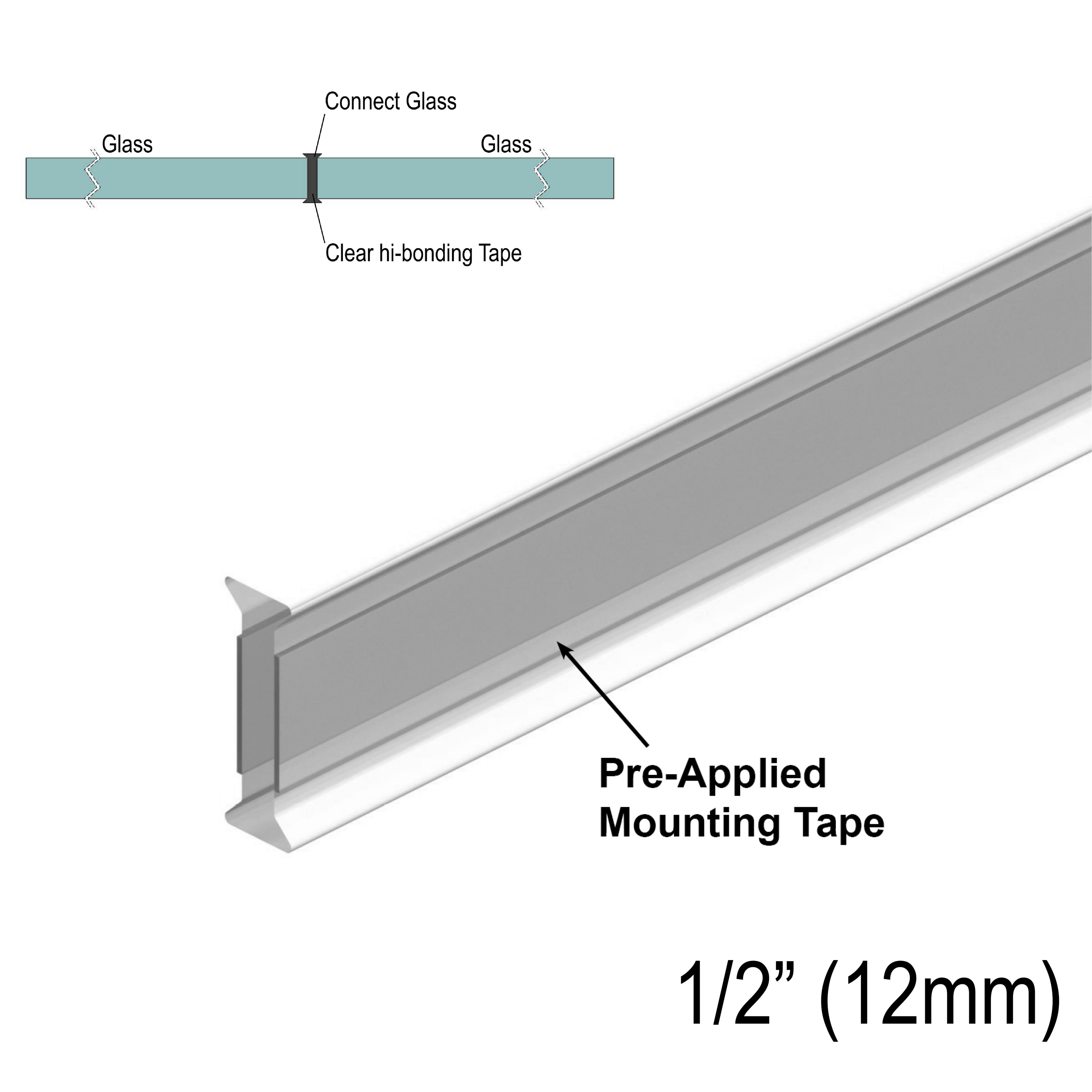 [GAPSWPG2G12] GGH Sweep - Clear Copolymer Strip for 180 Degree 1/2" Glass (95")