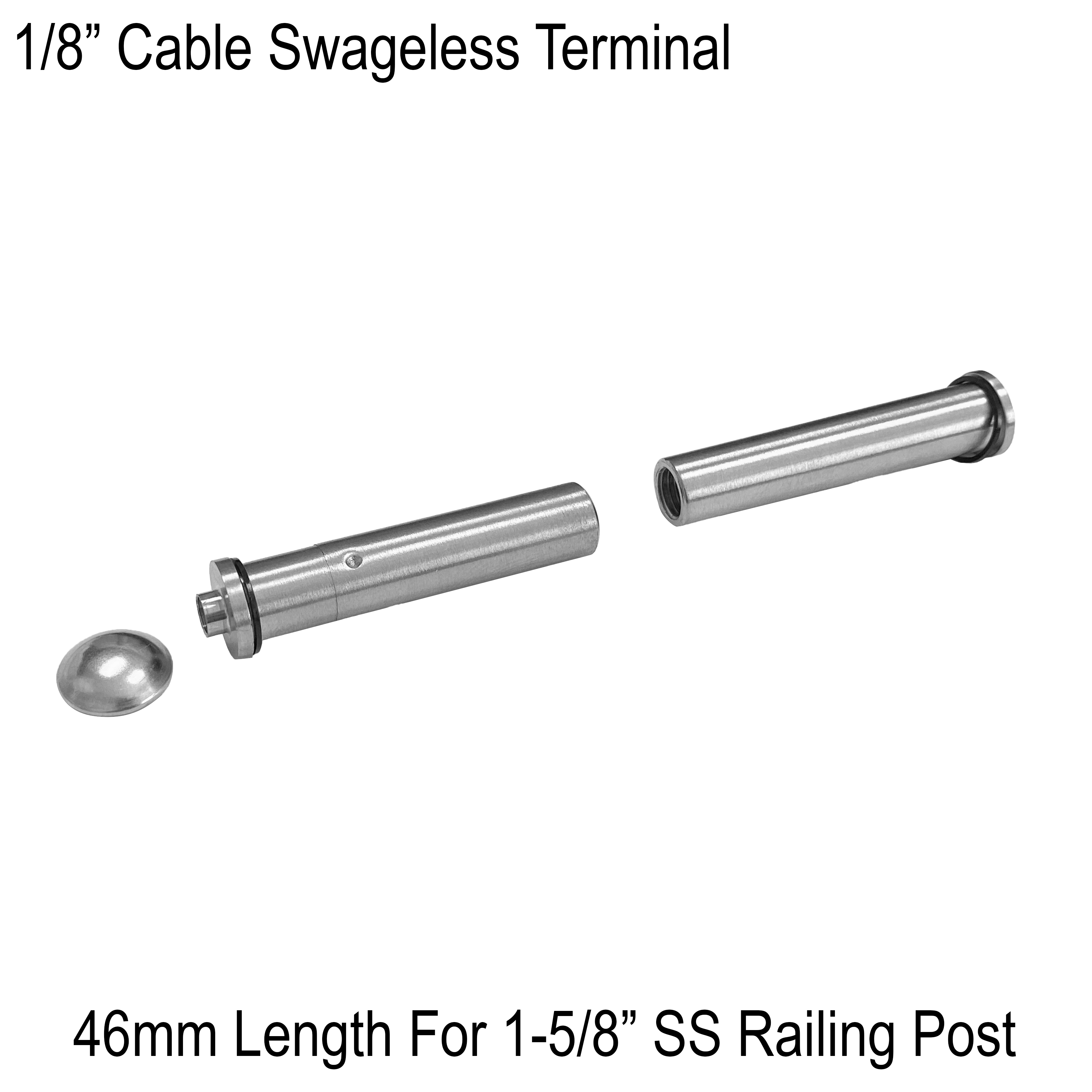[GCSEND40SS] CRS Series GGH Cable Rail - Cable End - Fixed for 1-5/8"