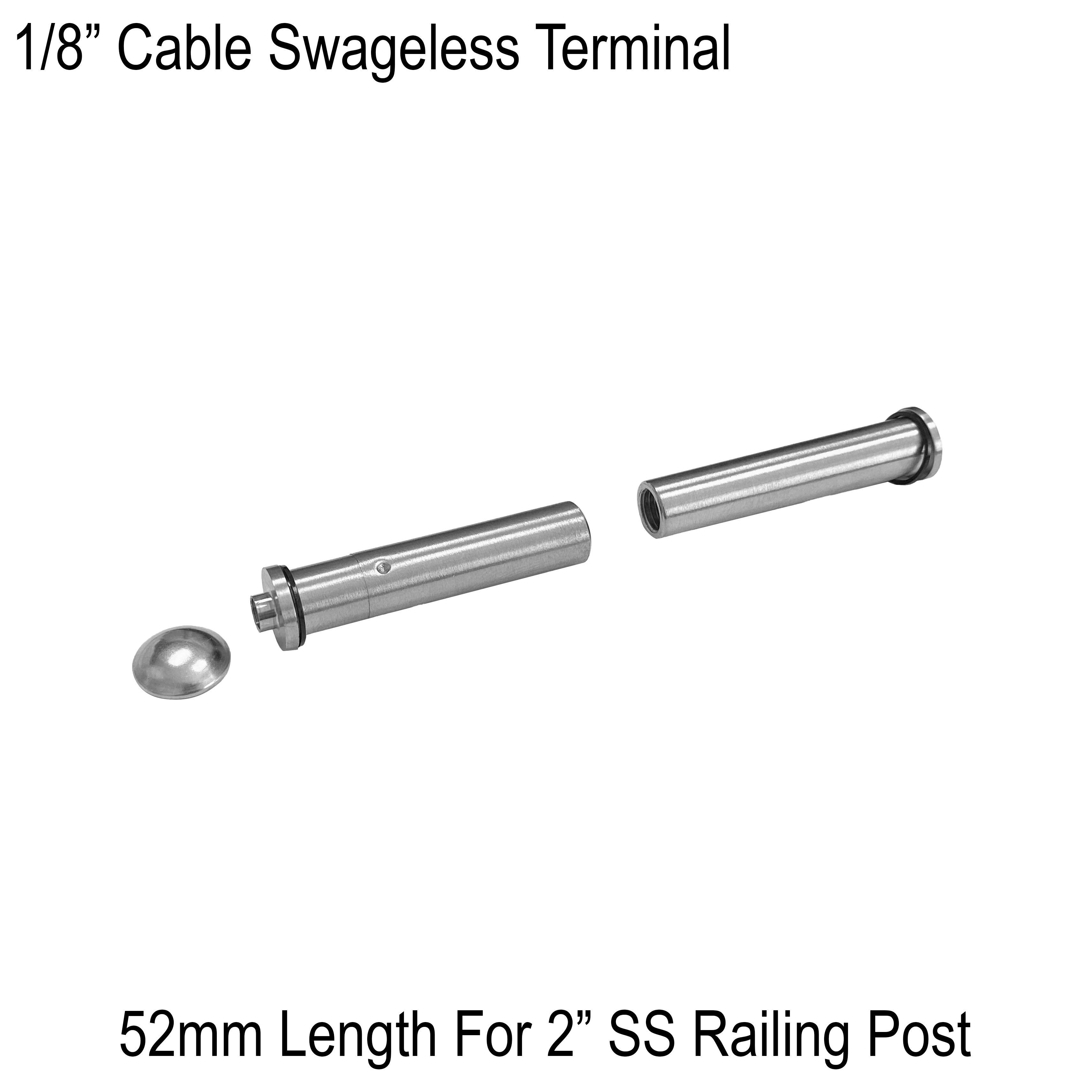 [GCSEND50SS] CRS Series GGH Cable Rail - Cable End - Fixed for 2"