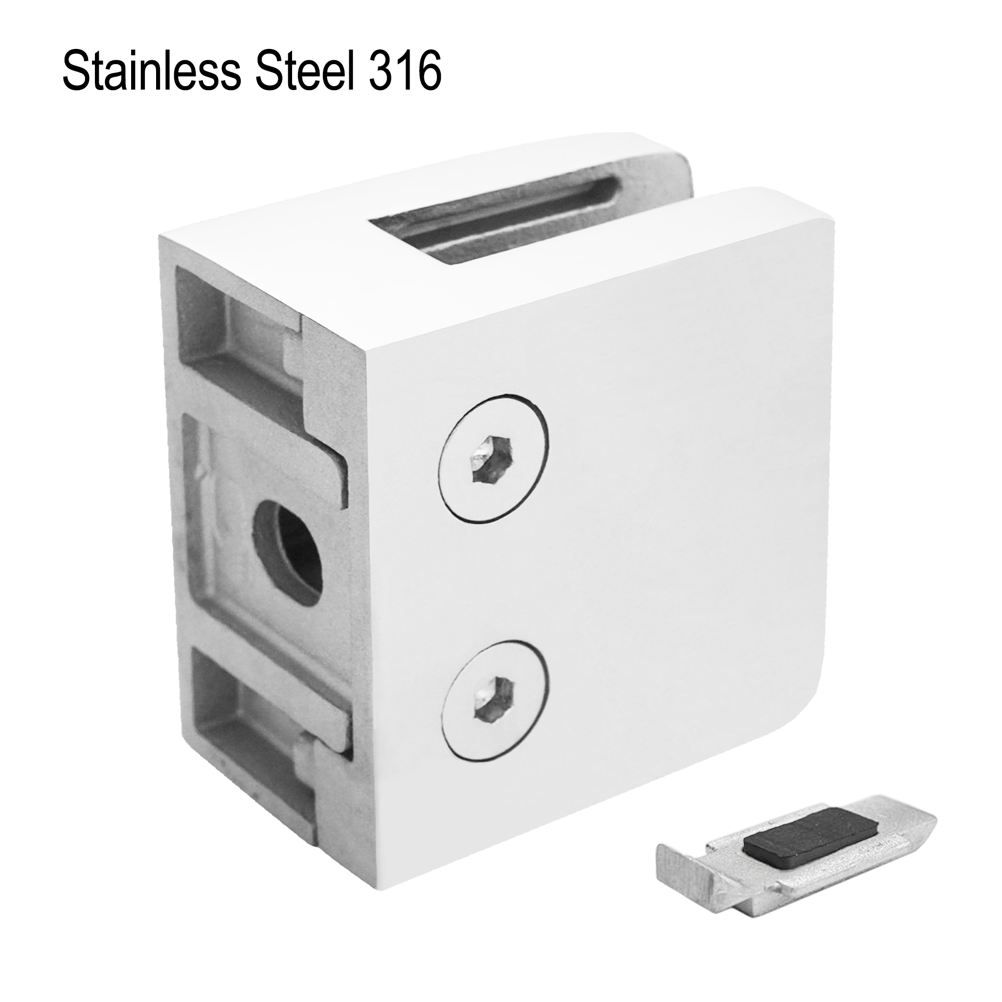 [SCLAM] PRO Series GGH Square Railing Clamp - Flat Back - 55x55mm
