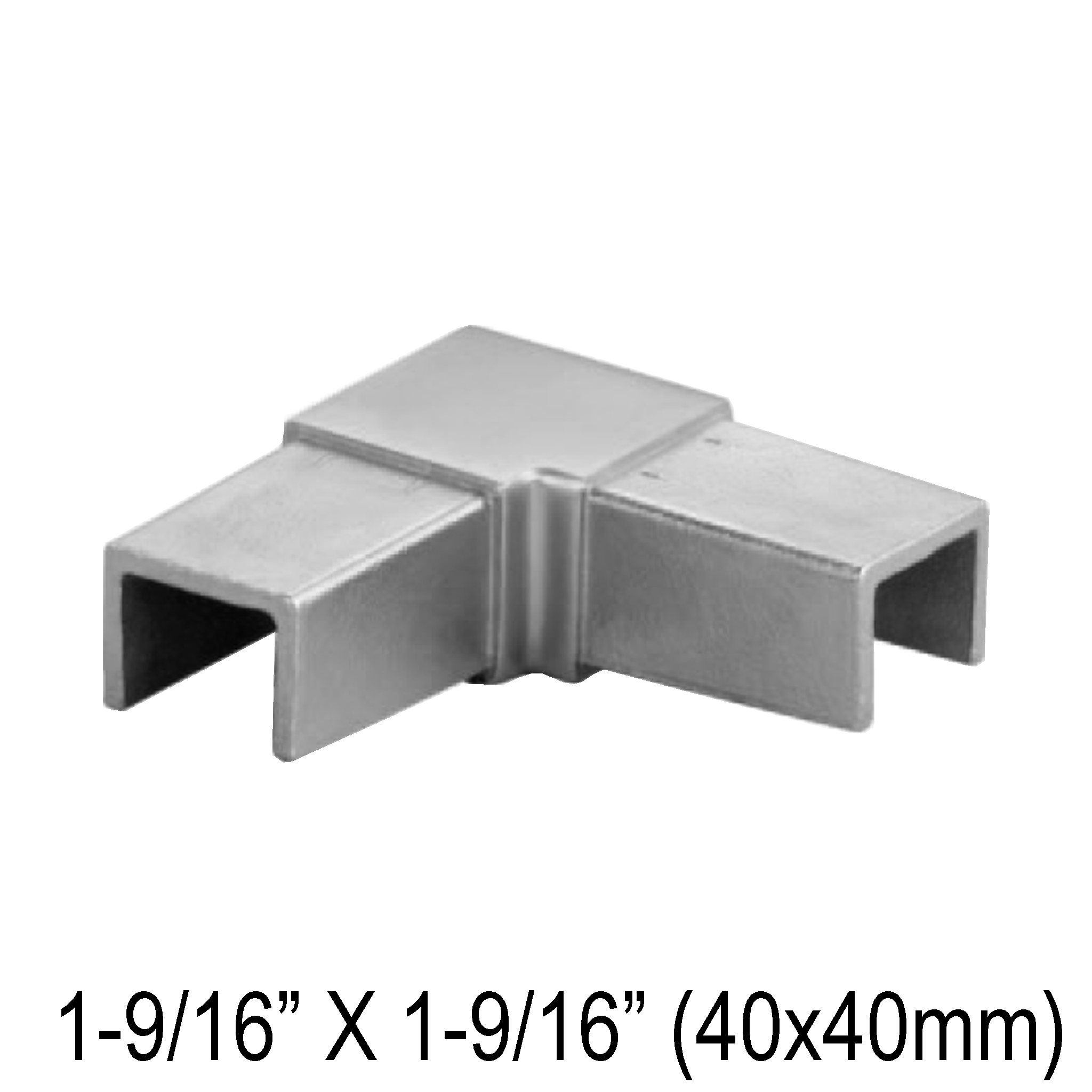 [CE40F90H] CRAIL Series GGH Caprail - Elbow - 40mm Square - Fixed 90° Horizontal