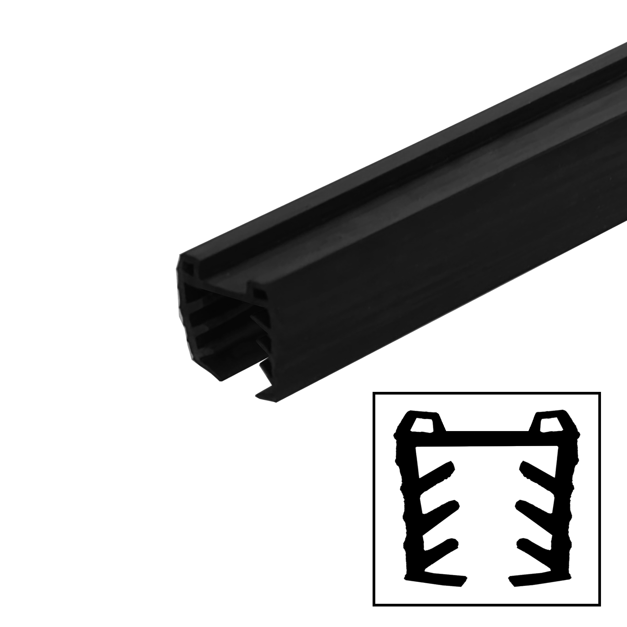 [CRUB12] CRAIL Series GGH Caprail - Rubber - for 1/2" (12mm) Glass