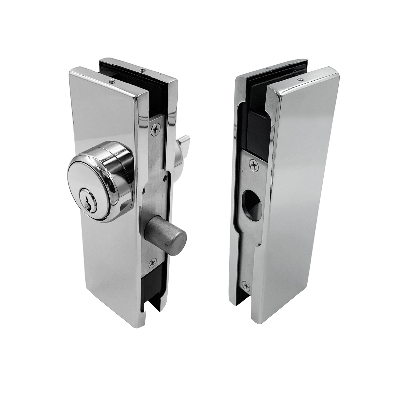 [GDLUSSET] Glass Door Lock - Patch Lock Set With American Style Cylinder