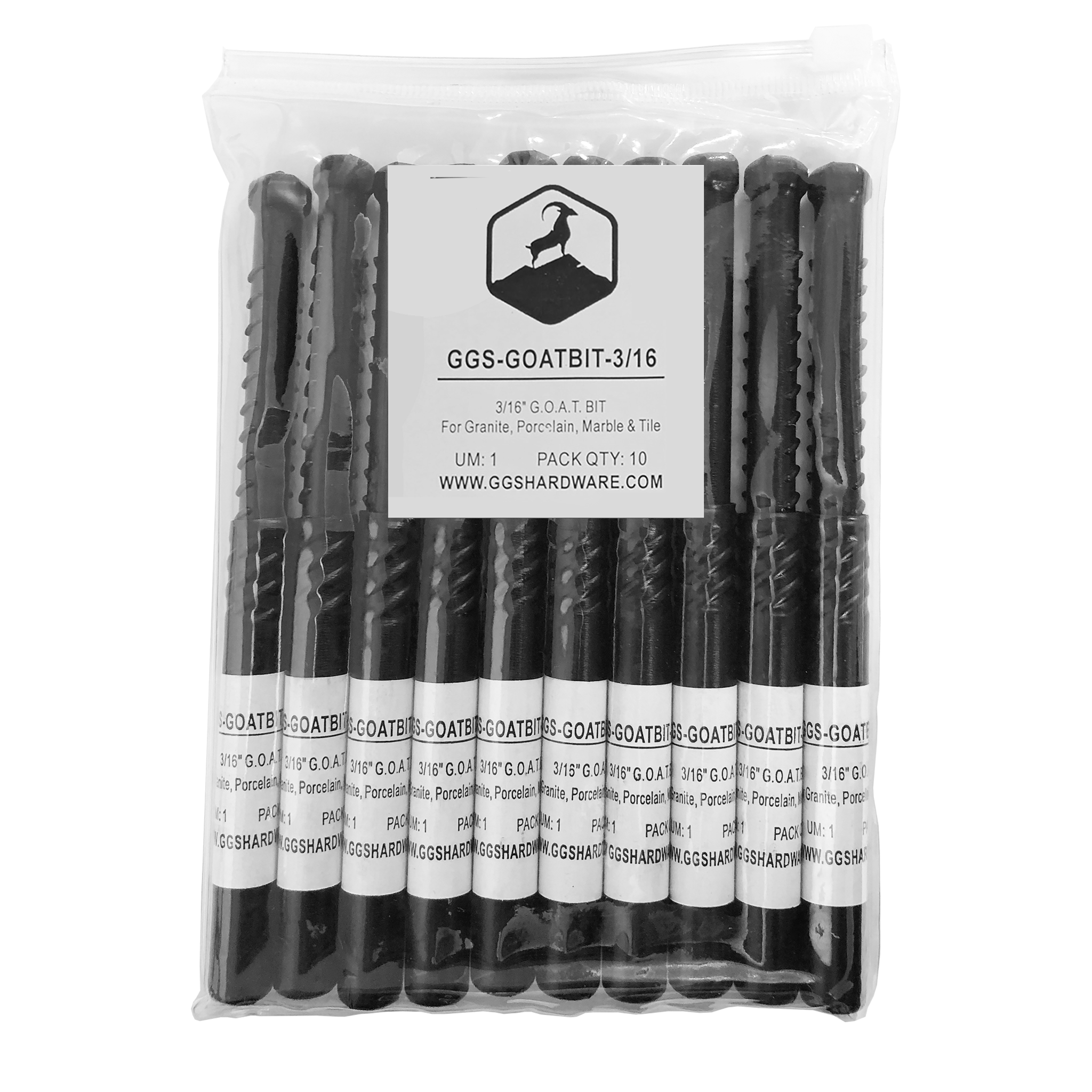 [GBIT-3/16X6] SHARP Series GGH Drill Bit - 3/16" X 6" G.O.A.T. Carbide V-Tip Multi-Purpose