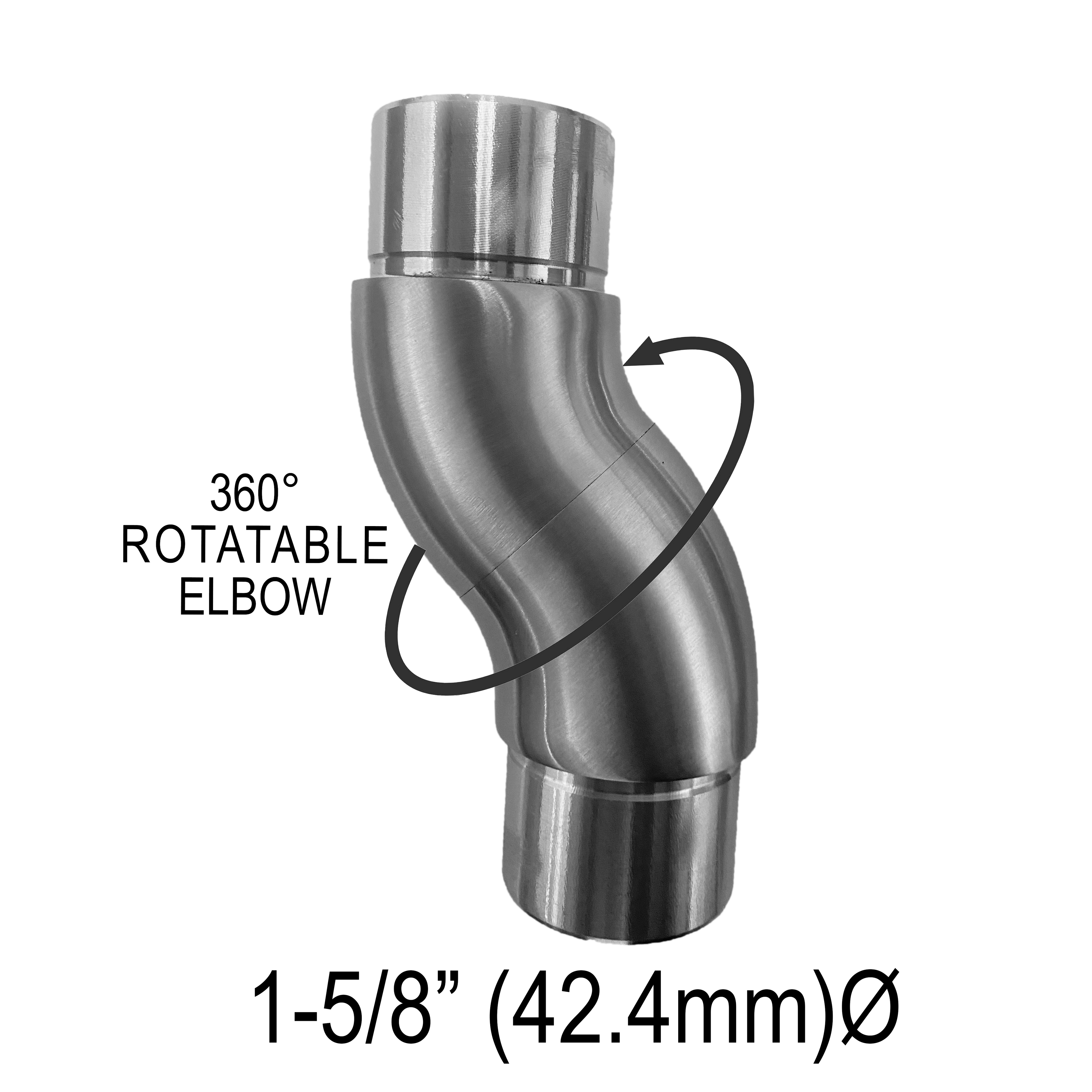 [E42.4R360] HRAIL Series GGH Handrail - Elbow for 42.4mm Round Handrail - Rotating 360°
