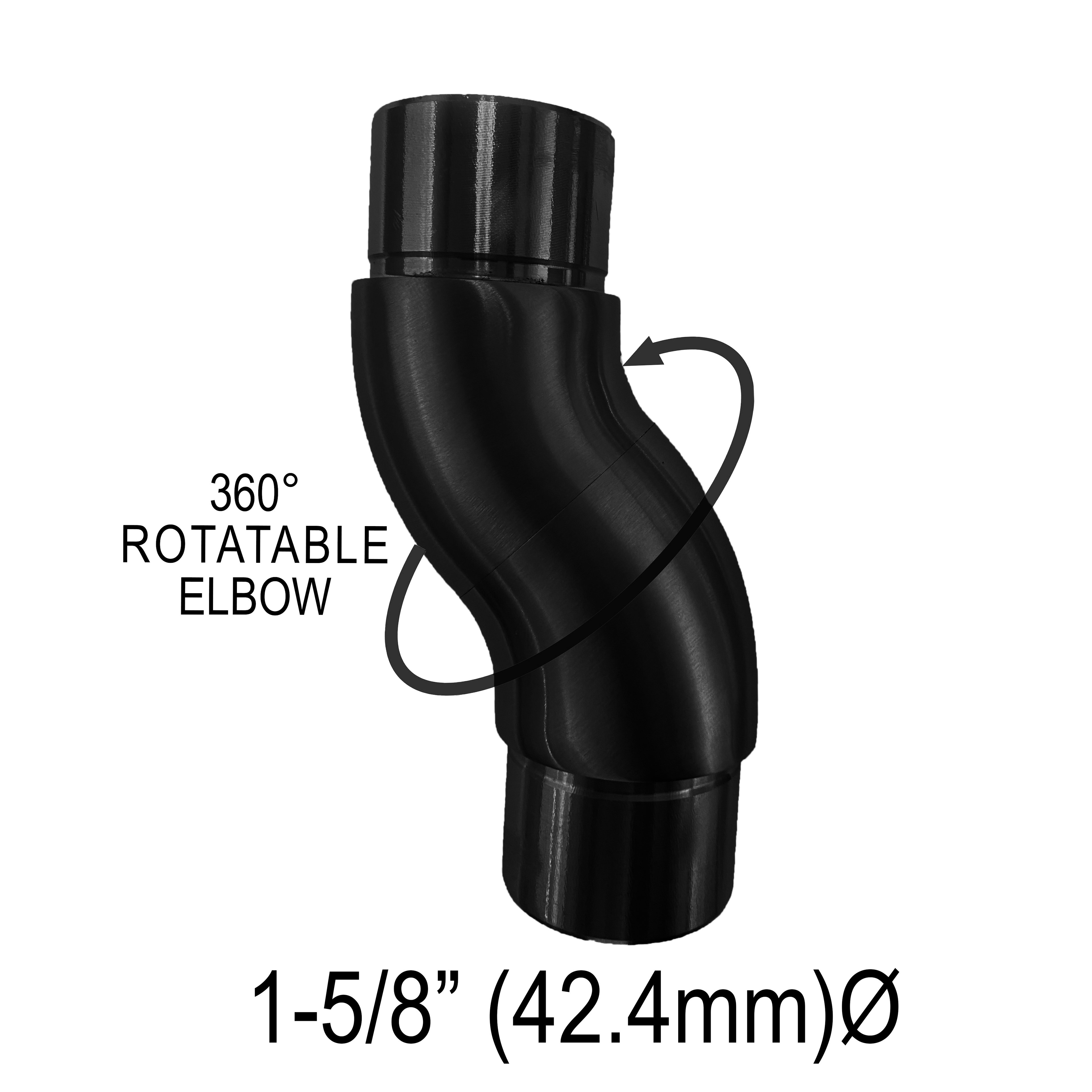 [E42.4R360] HRAIL Series GGH Handrail - Elbow for 42.4mm Round Handrail - Rotating 360°