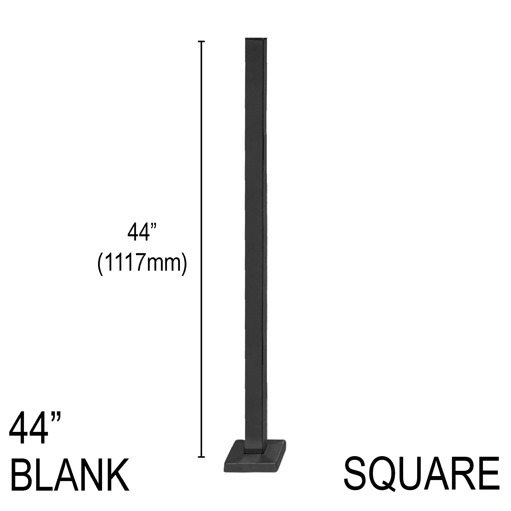 [SPRO44B] PRO Series GGH Railing Post - Square - 44" Base Height - Blank
