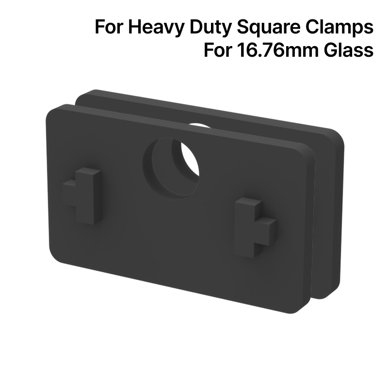 GGH Pair of Rubber Inserts for Heavy Duty Square Railing Clamps - For 16.76mm Glass