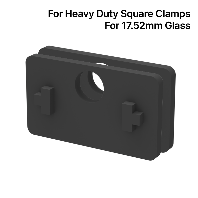 GGH Pair of Rubber Inserts for Heavy Duty Square Railing Clamps - For 17.52mm Glass
