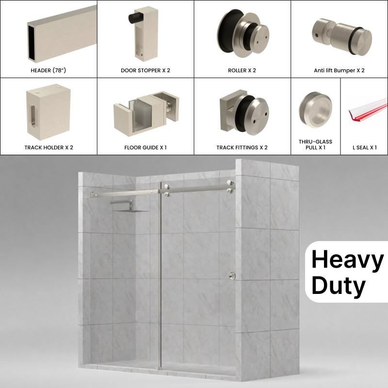 GGH Heavy Duty Tranquility Shower Sliding Door Kit - 78"