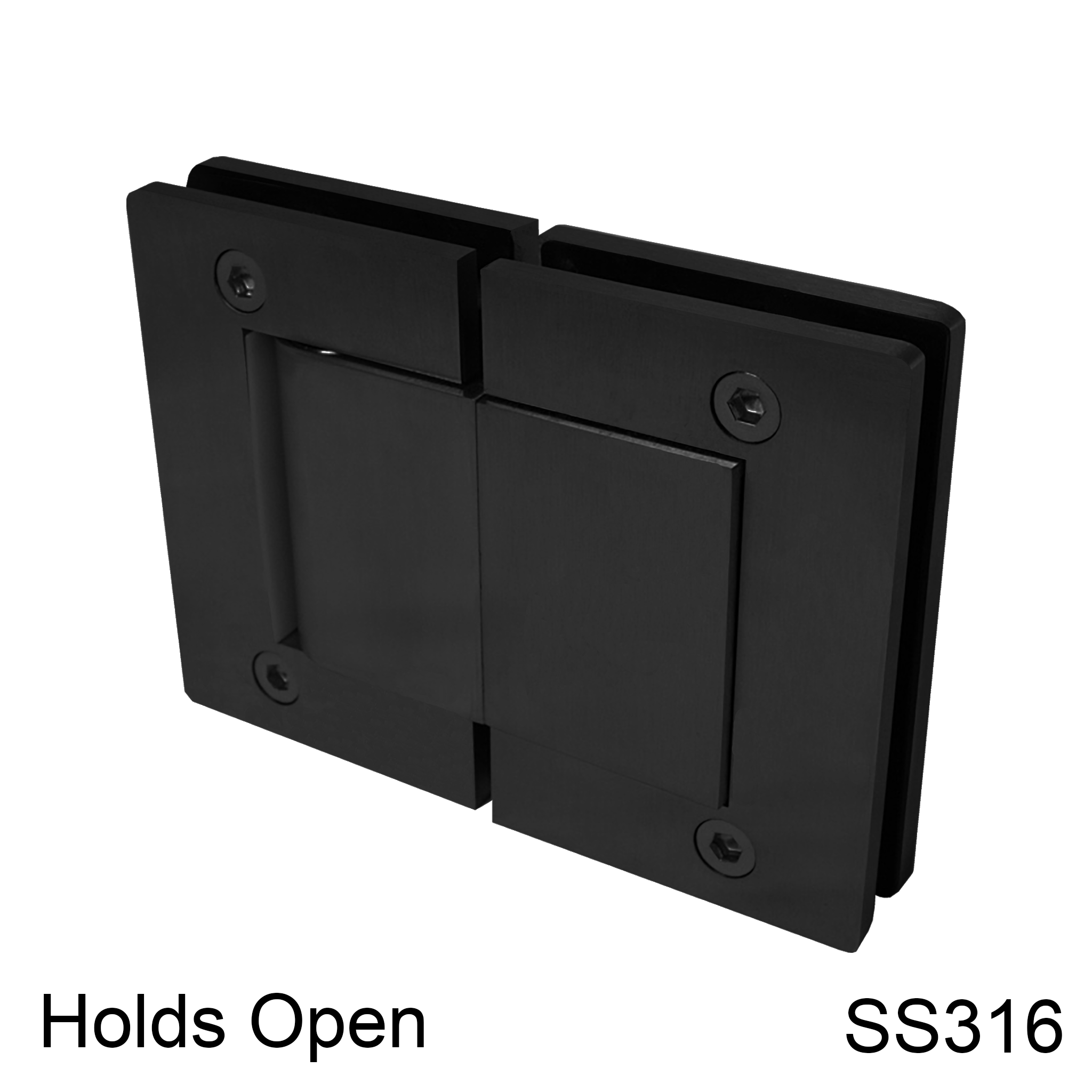 [HULK180HO] HULK Series GGH Hydraulic Hinge - 180° Glass to Glass - HO - Box of 2 - SS316