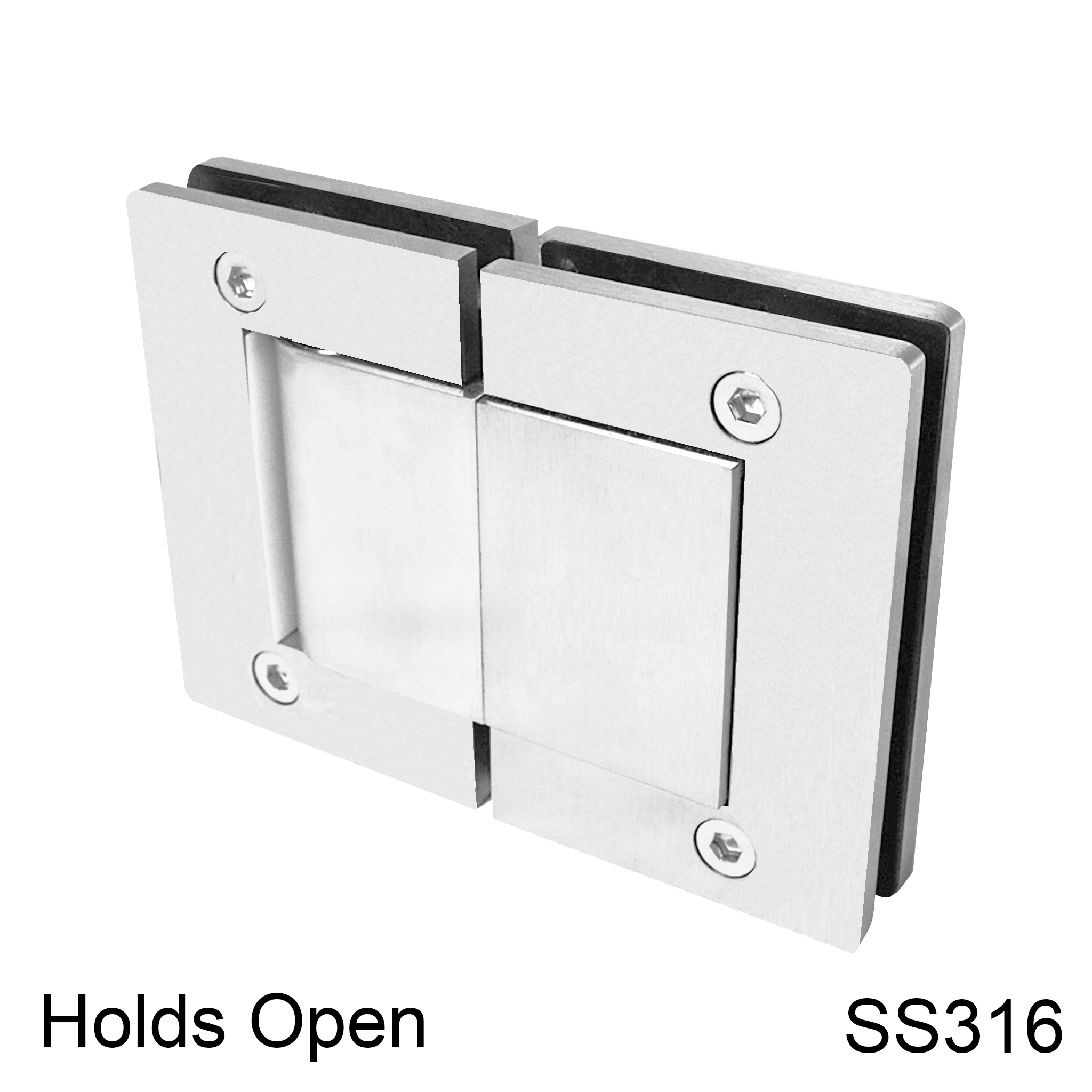[HULK180HO] HULK Series GGH Hydraulic Hinge - 180° Glass to Glass - HO - Box of 2 - SS316