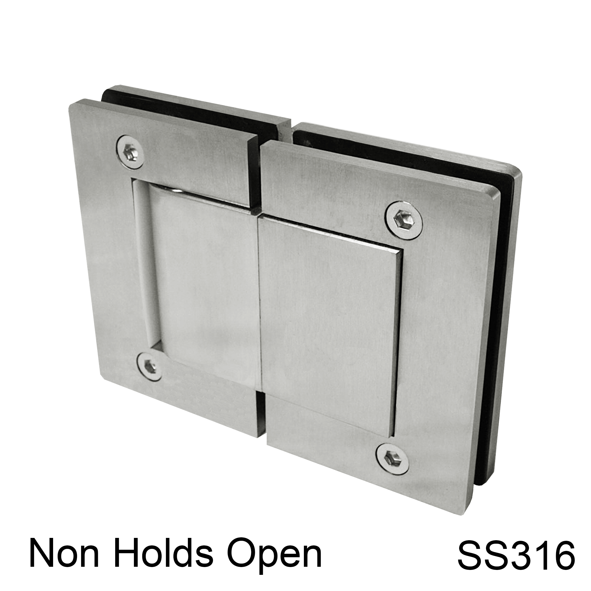 [HULK180NHO] HULK Series GGH Hydraulic Hinge - 180° Glass to Glass - NHO - Box of 2 - SS316
