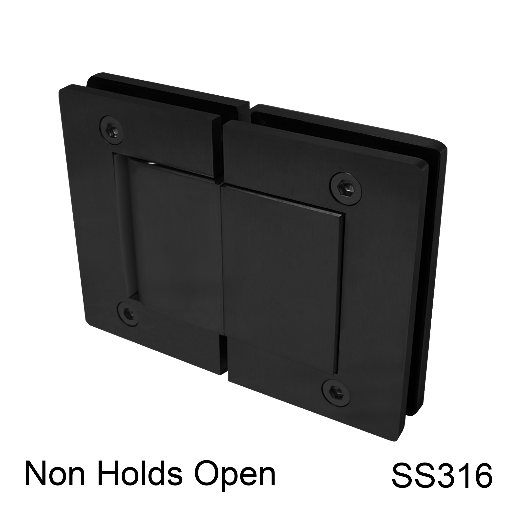 [HULK180NHO] HULK Series GGH Hydraulic Hinge - 180° Glass to Glass - NHO - Box of 2 - SS316
