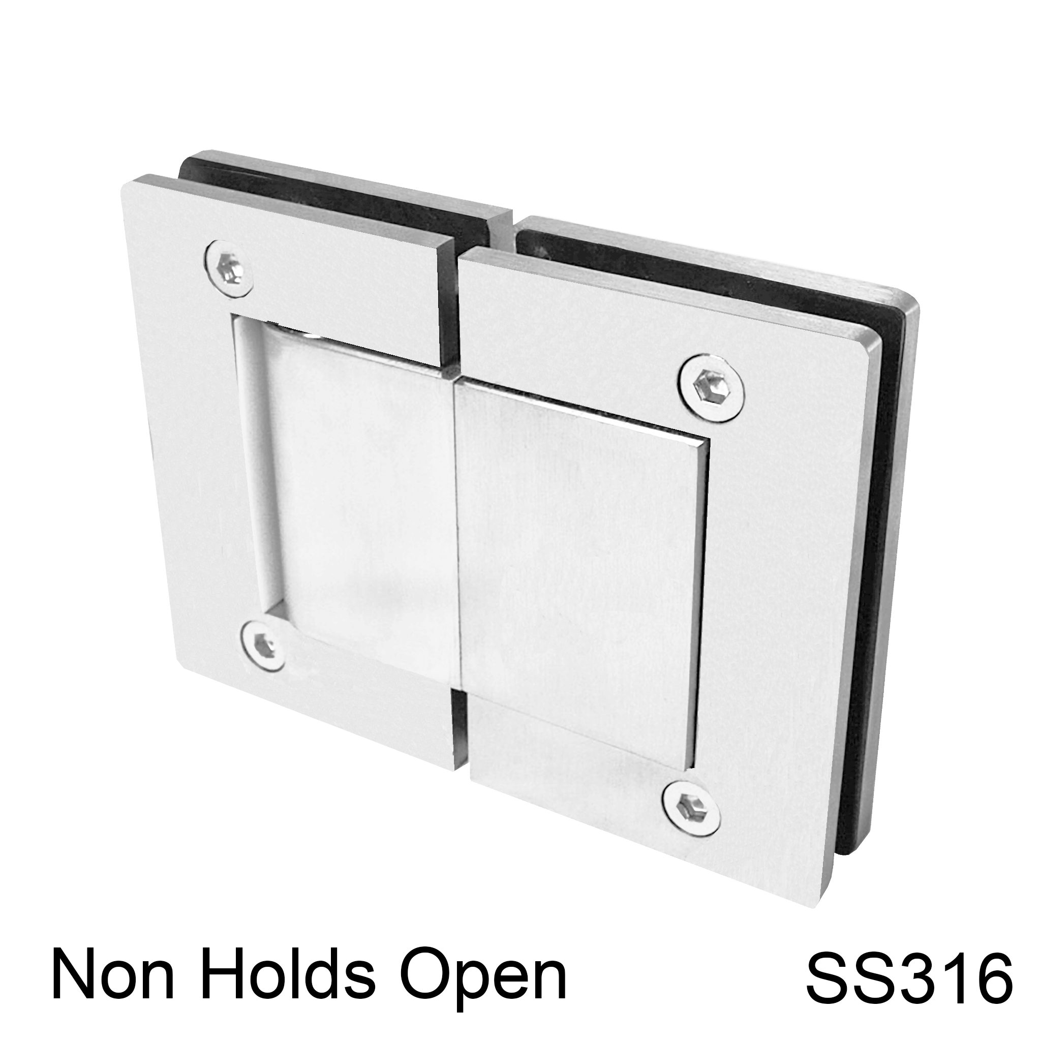 [HULK180NHO] HULK Series GGH Hydraulic Hinge - 180° Glass to Glass - NHO - Box of 2 - SS316