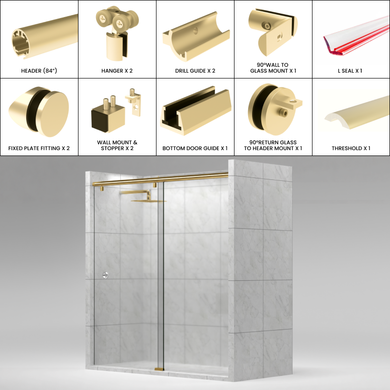 GGH HYDRO Shower Sliding Door Kit - 84"